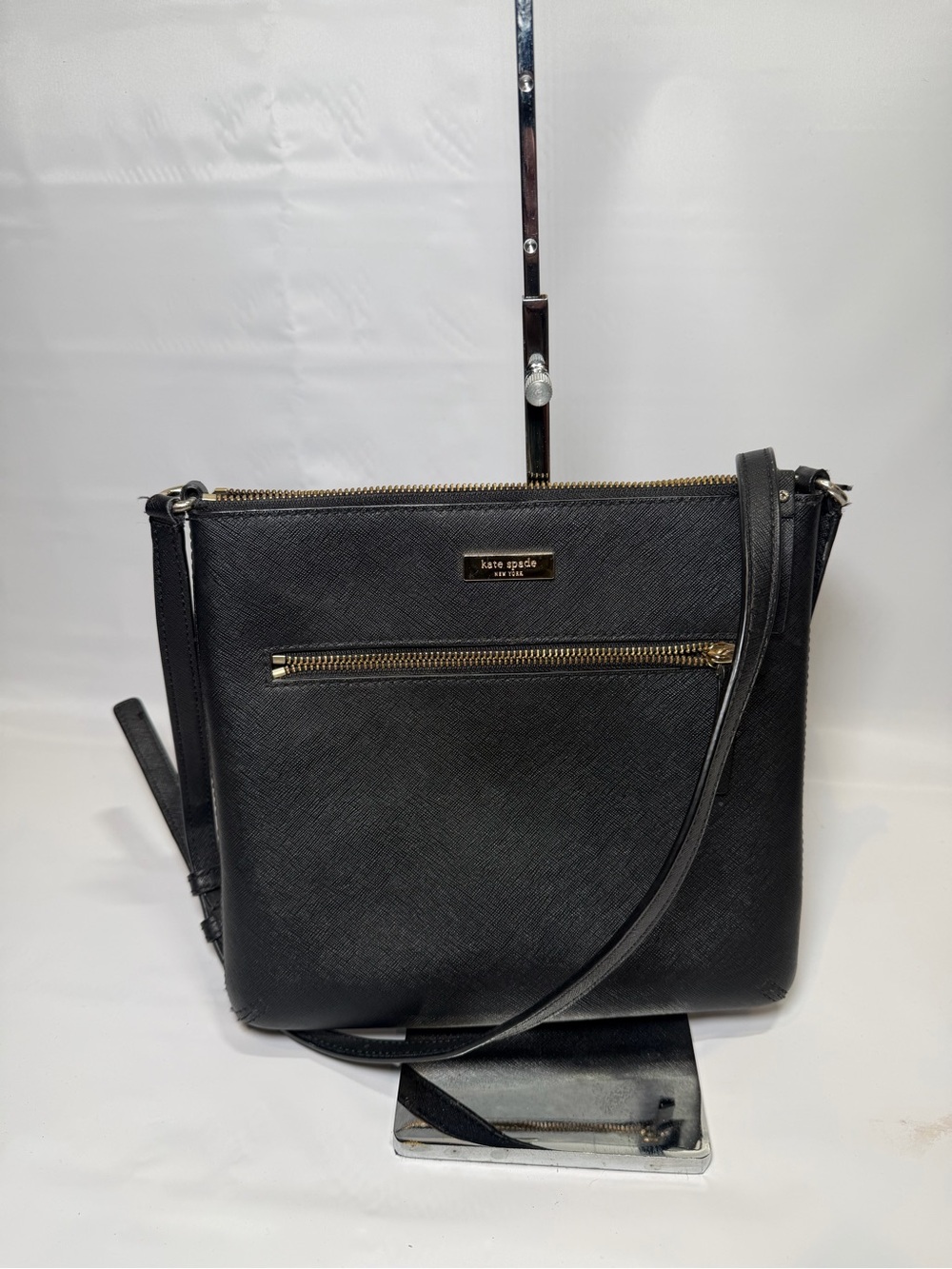 Kate Spade Black Crossbody Bag - Slim Patten Leather Shoulder Bag